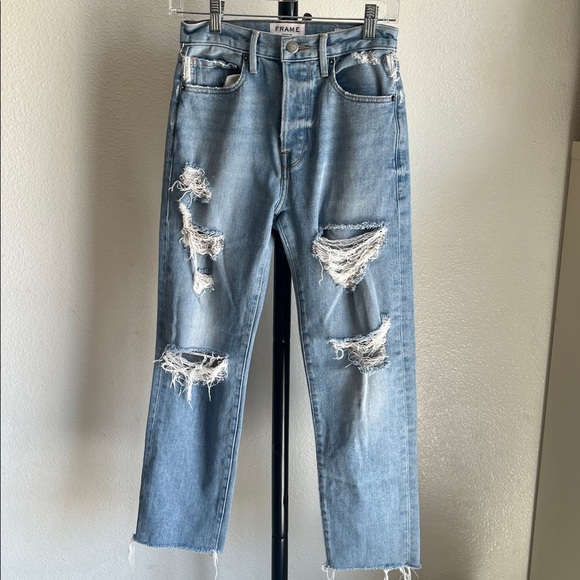 Frame Denim Le Original Light Blue Distressed Jeans - Picture 1 of 8